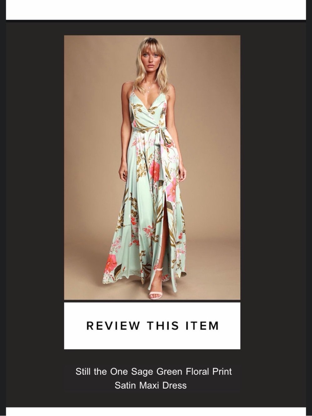 Lulu's Still the One Sage Green Floral Print maxi dress